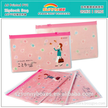 Eco-friendly Printed PVC A6 Ziplock File Bag